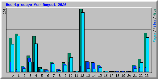Hourly usage for August 2026